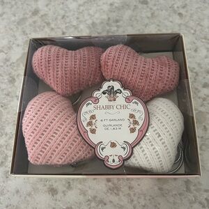 “New” Shabby Chic Heart shaped garland 6 ft